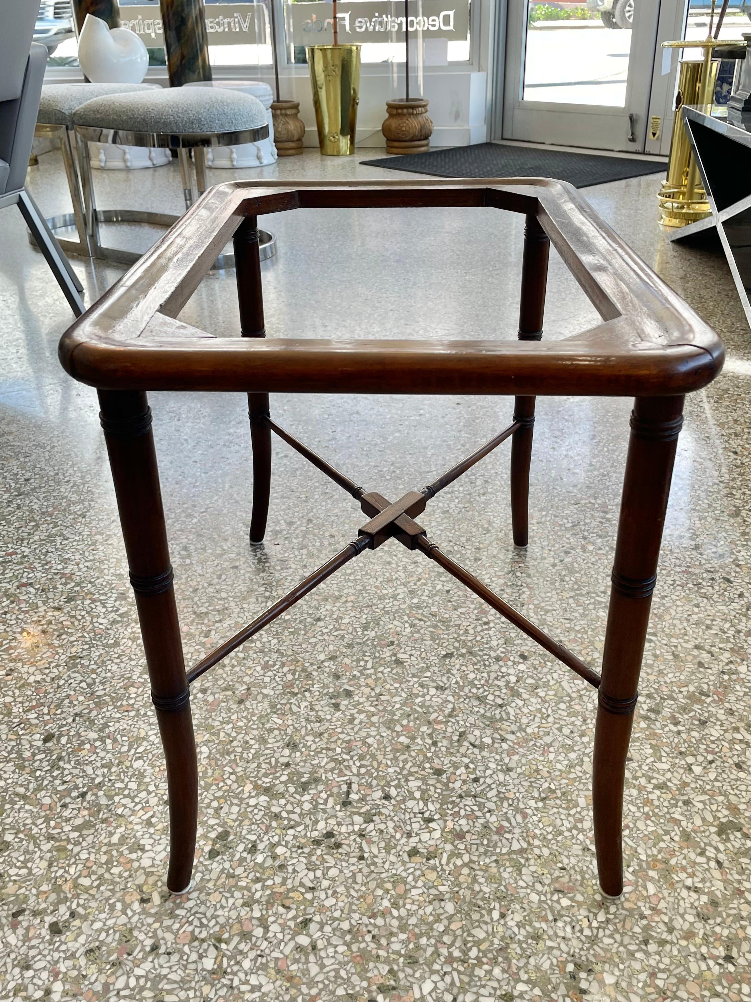 19th Century Tole Ware Tray on Stand Cocktail Table For Sale
