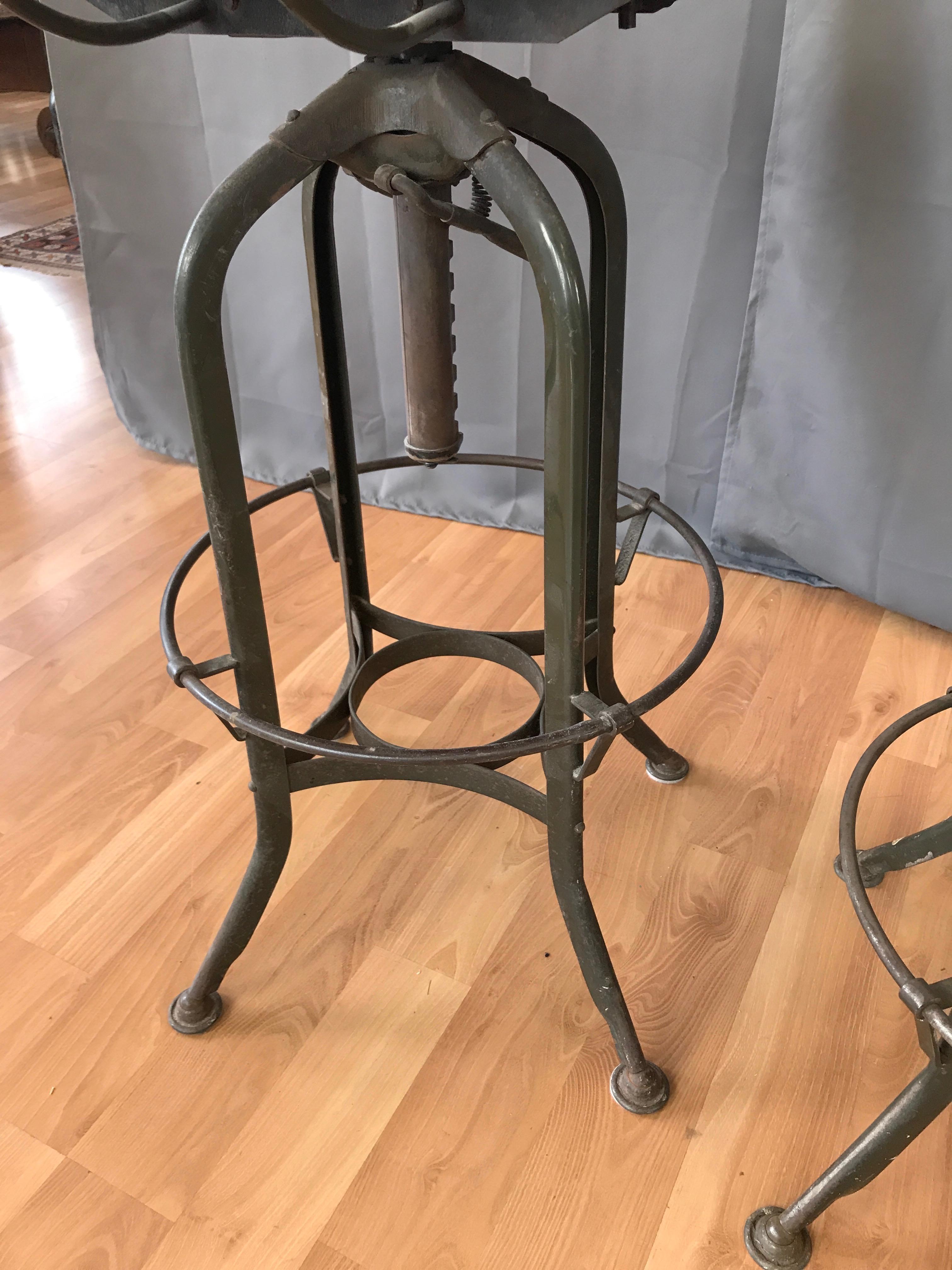 Toledo Industrial Adjustable Height Swivel Stools with Backs, Two Available 8