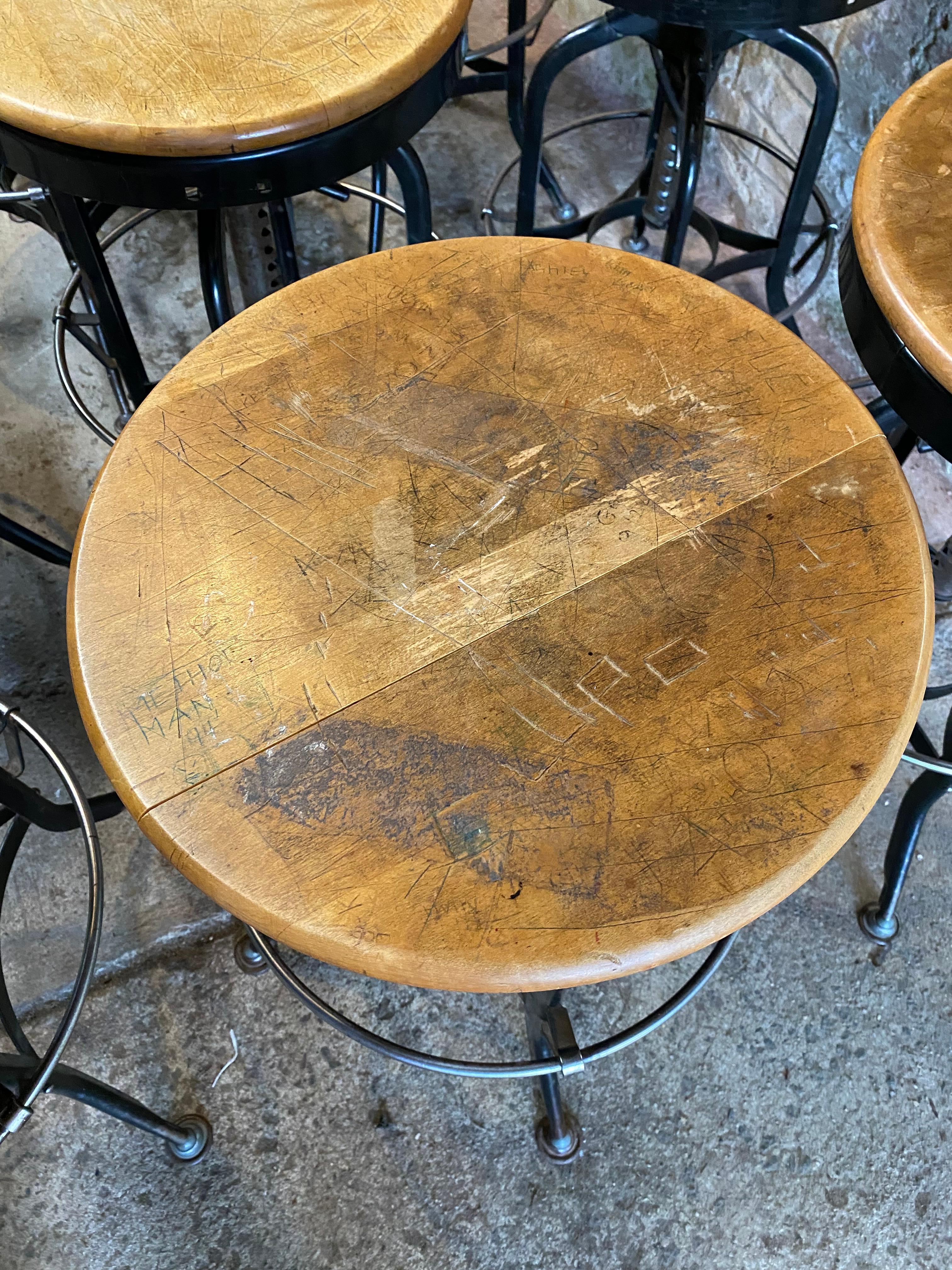 Toledo Metal Furniture Industrial Adjustable Stools, Set of Twelve 9