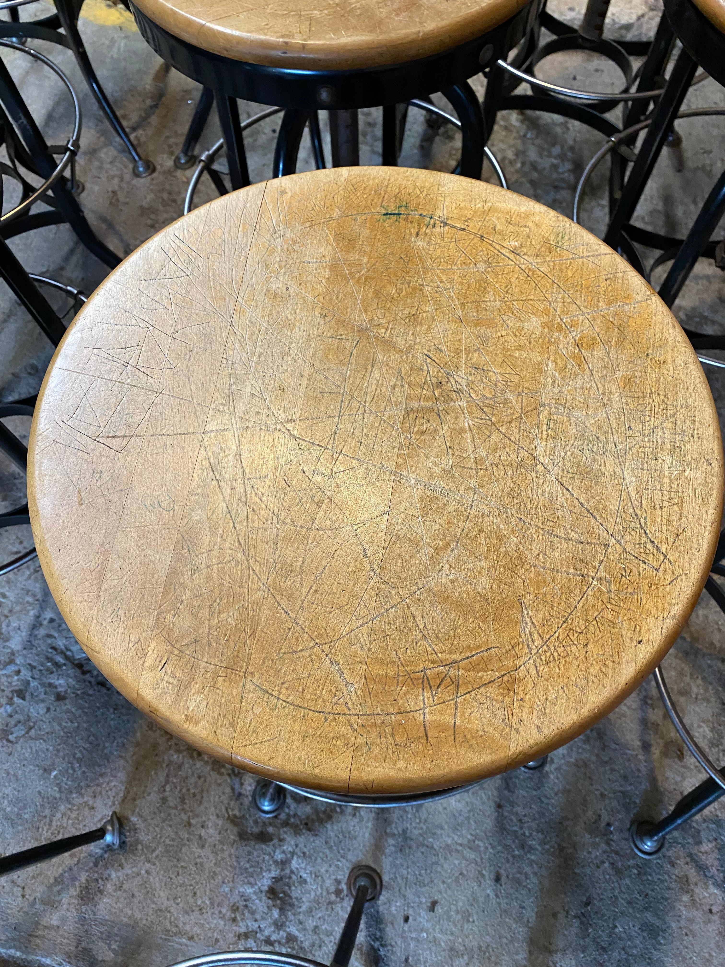 Toledo Metal Furniture Industrial Adjustable Stools, Set of Twelve 10