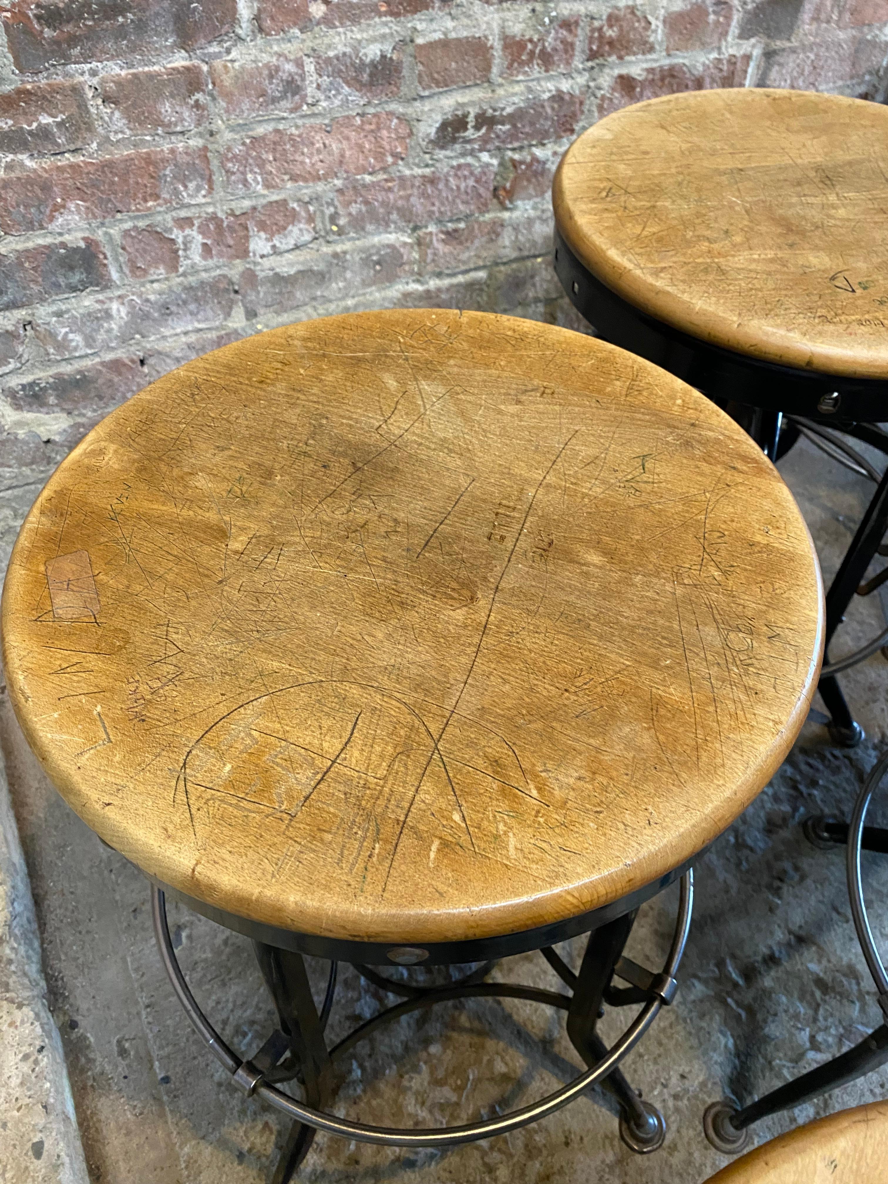 Toledo Metal Furniture Industrial Adjustable Stools, Set of Twelve 11