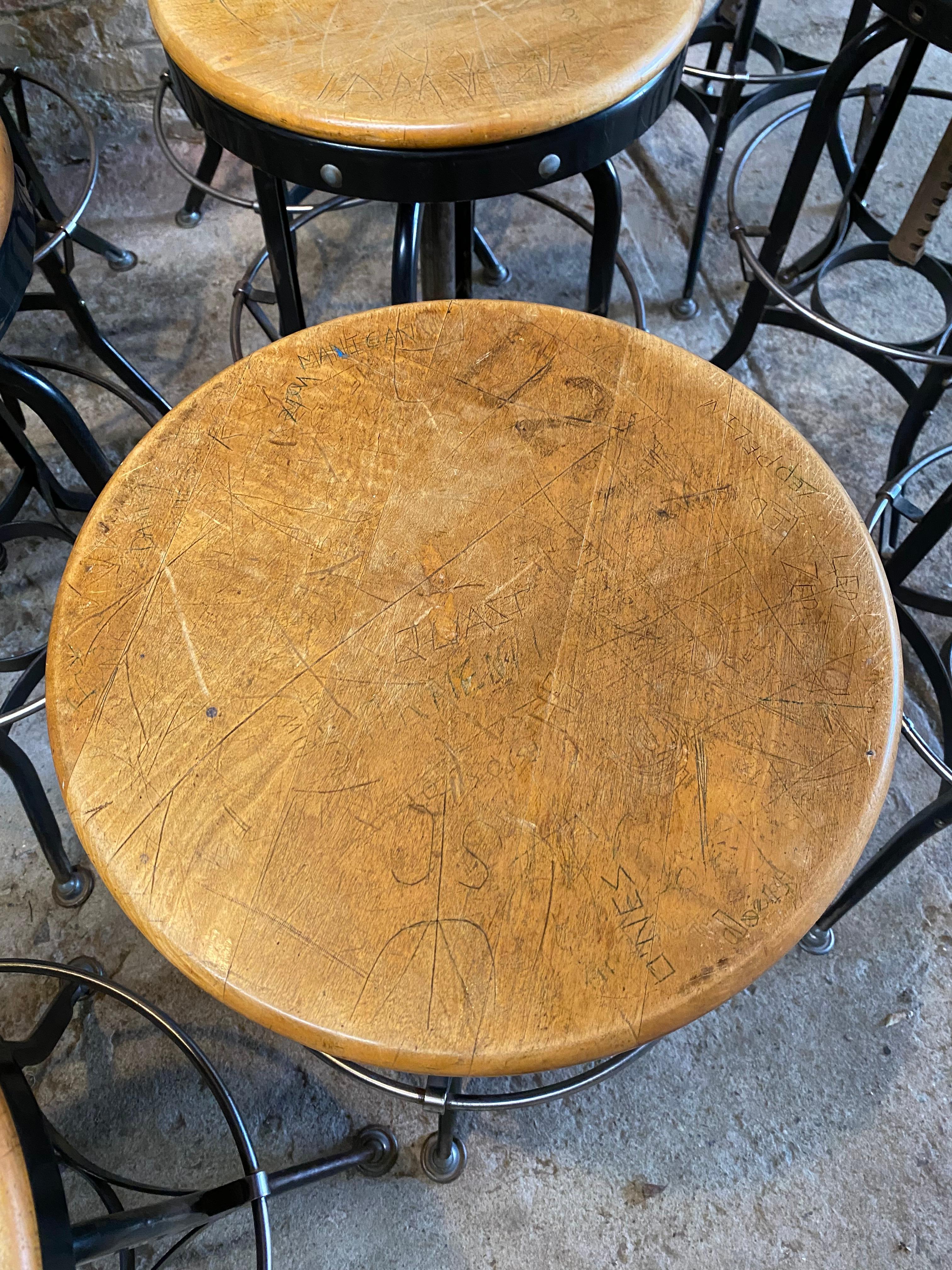 Toledo Metal Furniture Industrial Adjustable Stools, Set of Twelve 12