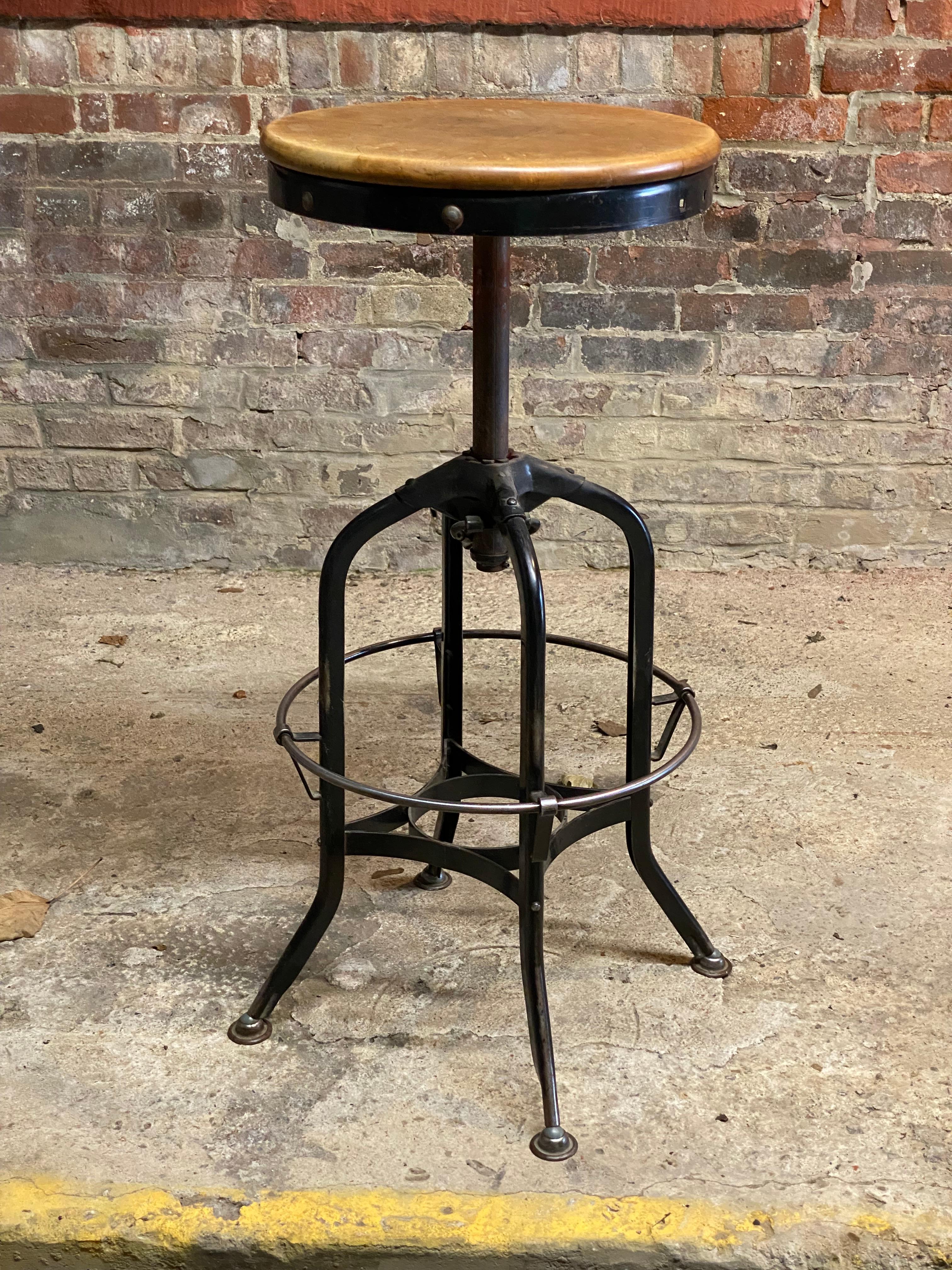 Steel Toledo Metal Furniture Industrial Adjustable Stools, Set of Twelve