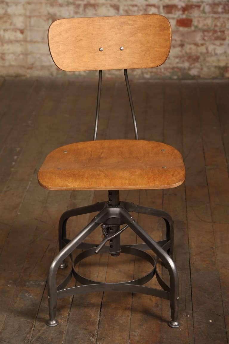 Original Toledo Bent Plywood Adjustable Swivel Side Chair For Sale