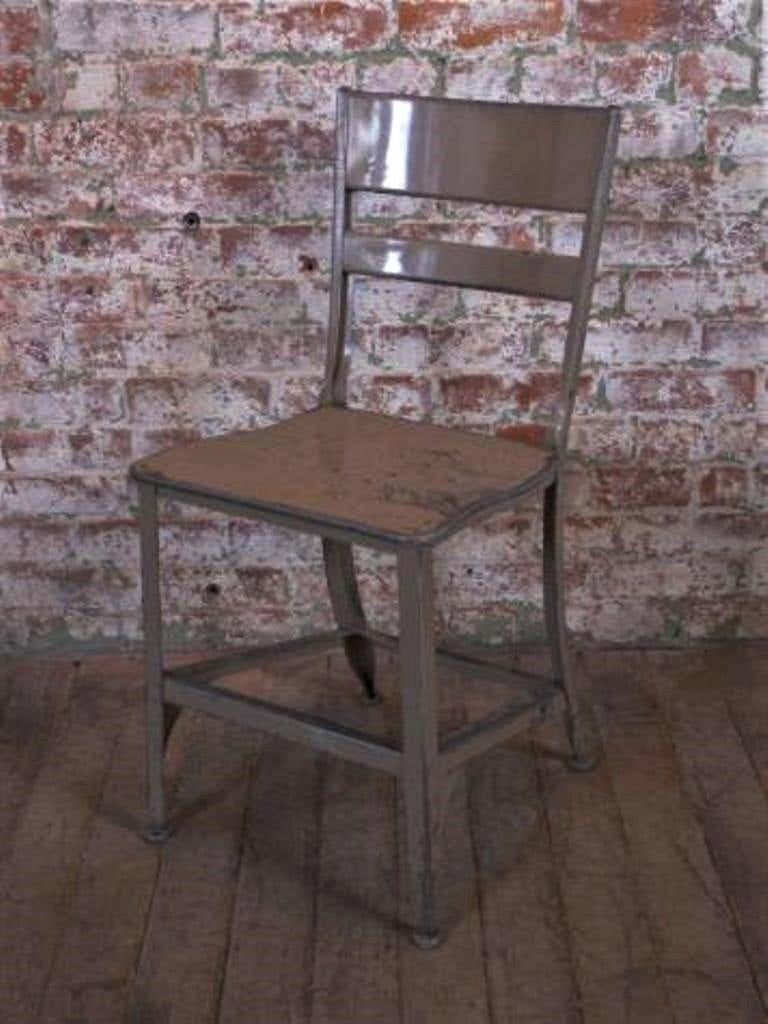 Perforated steel Toledo vintage industrial dining / side chair with original finish.
Quantity available
Measures: Seat height: 17?
Overall height: 32?
Base measures: 15 3/4? x 18 1/4?