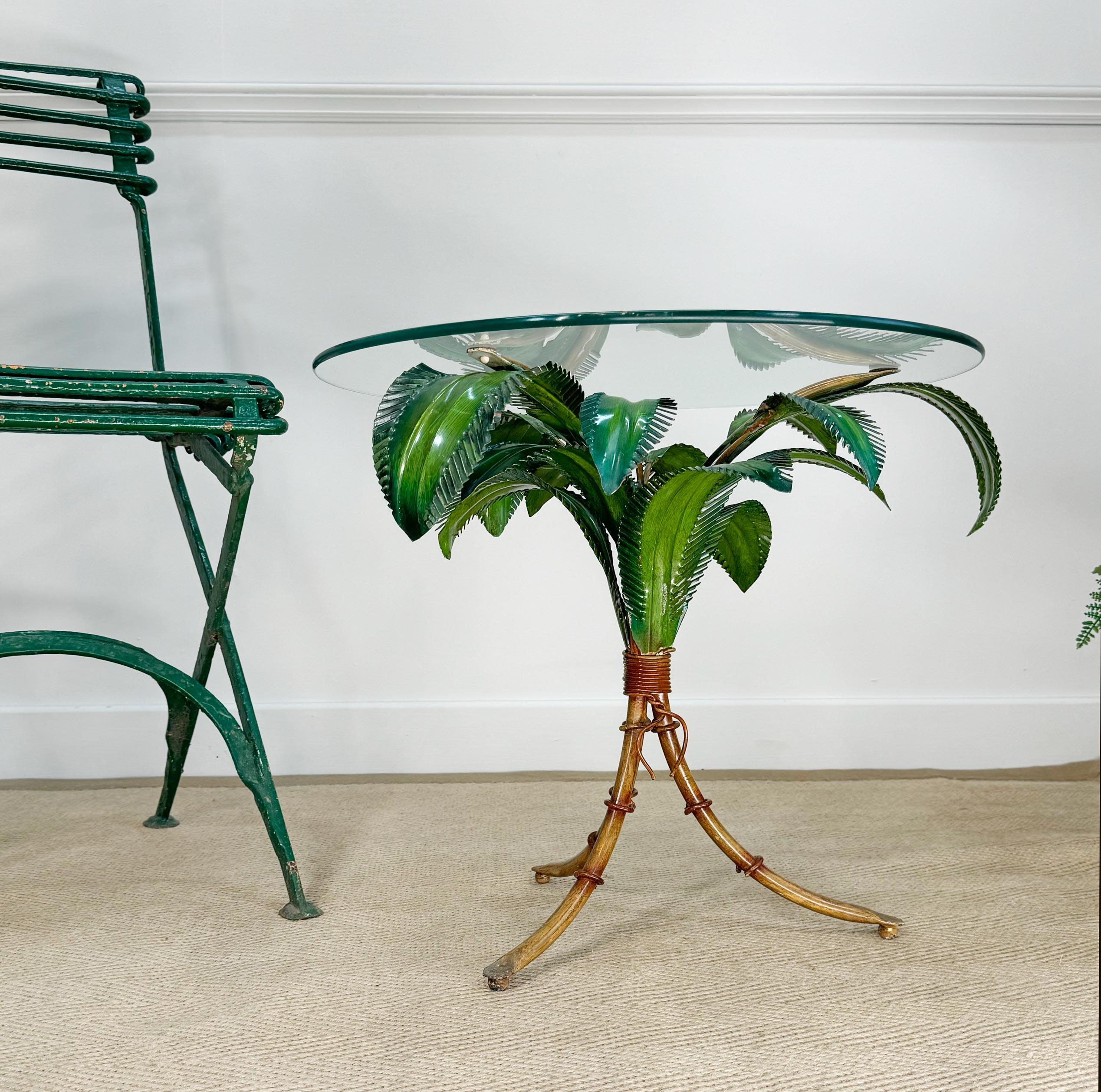 Toleware Faux Bamboo Palm Table For Sale 2
