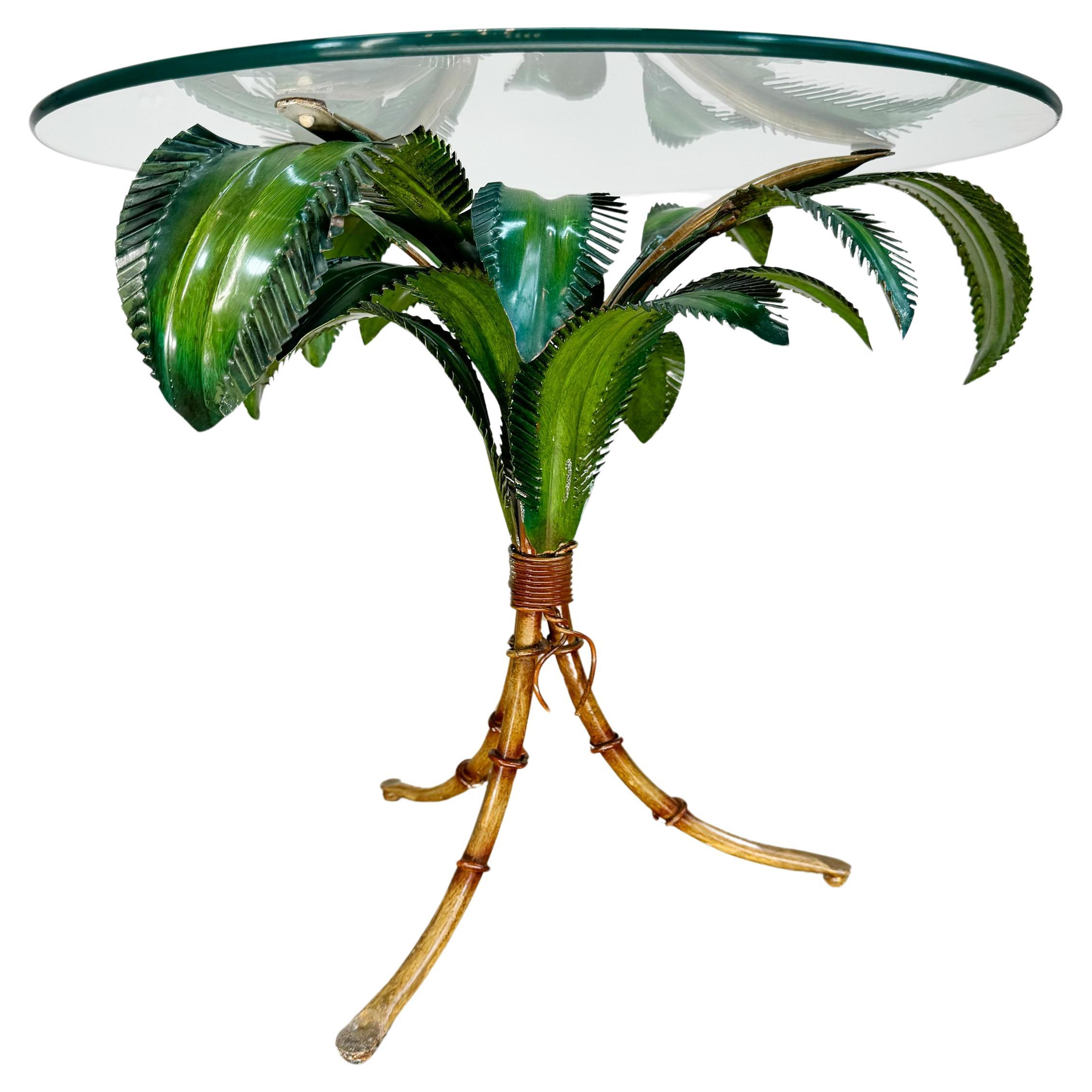Toleware Faux Bamboo Palm Table For Sale