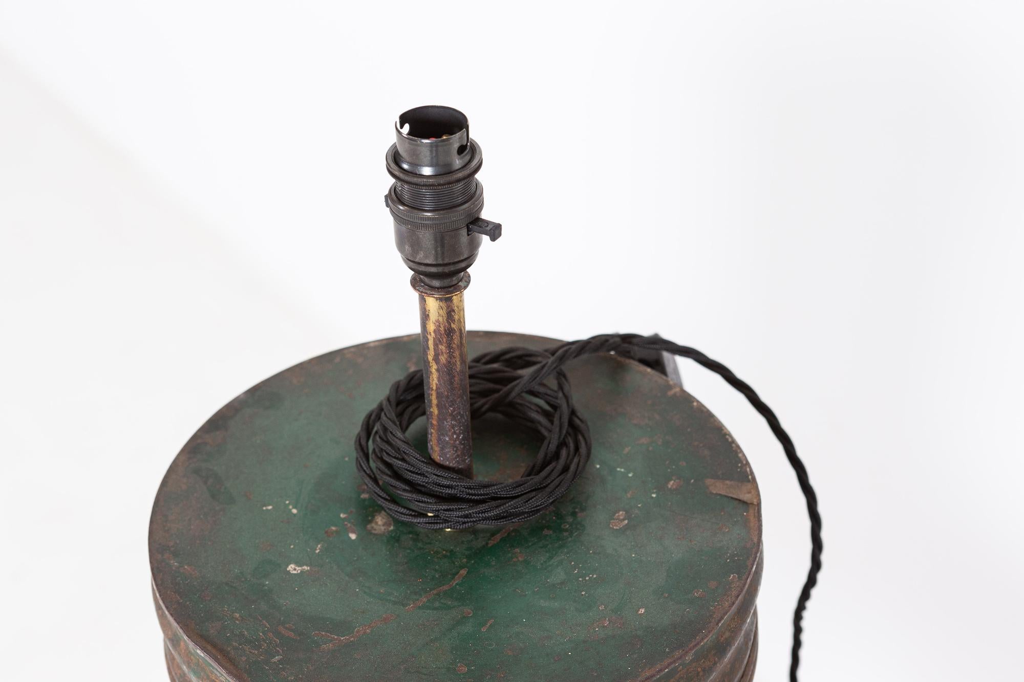 19th Century 19thC English Toleware Tea Cannister Lamp For Sale