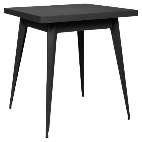 Table Tolix 55 de 70 x 70 cm pour l'intérieur peinte en noir