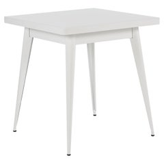 Table Tolix 55 de 70 x 70 cm pour l'intérieur peinte en blanc