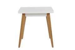 Tolix 55 Tavolo per esterni verniciato con gambe in Wood in bianco