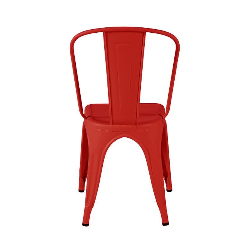 Tolix Ein indoor-Stuhl, bemalt in Chili (Französisch) im Angebot