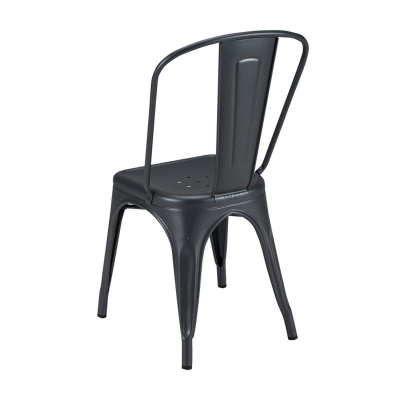 Tolix Ein Stuhl für den Innenraum, Graphit bemalt (Französisch) im Angebot