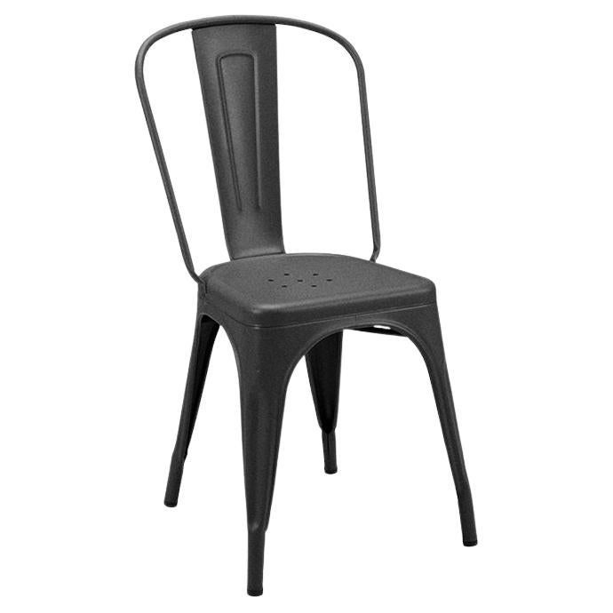 Tolix A+ Chair Indoor Painted in Graphite For Sale