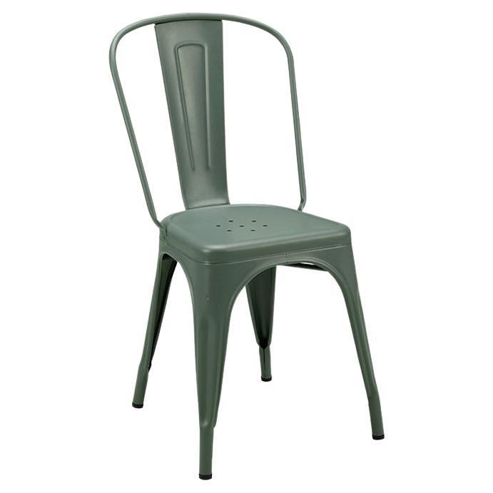 Tolix a+ Chair Indoor Painted in Moss For Sale