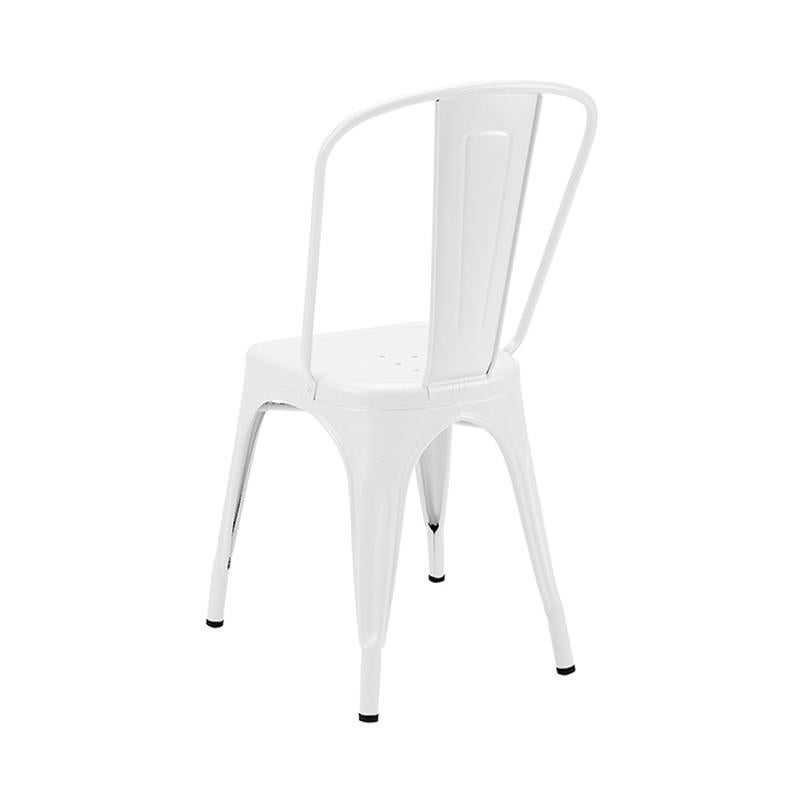French Tolix A+ Chair Indoor Painted in White For Sale