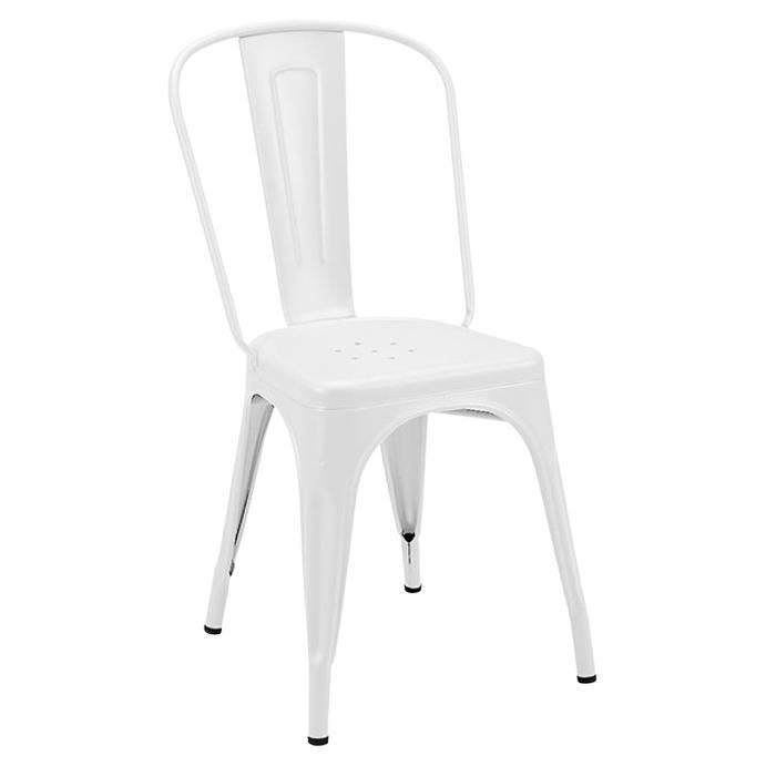 Tolix chaise A+ pour l'intérieur peinte en blanc