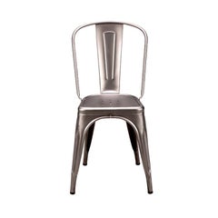 Tolix chaise A+ en acier brut pour intérieur en acier brut brillant