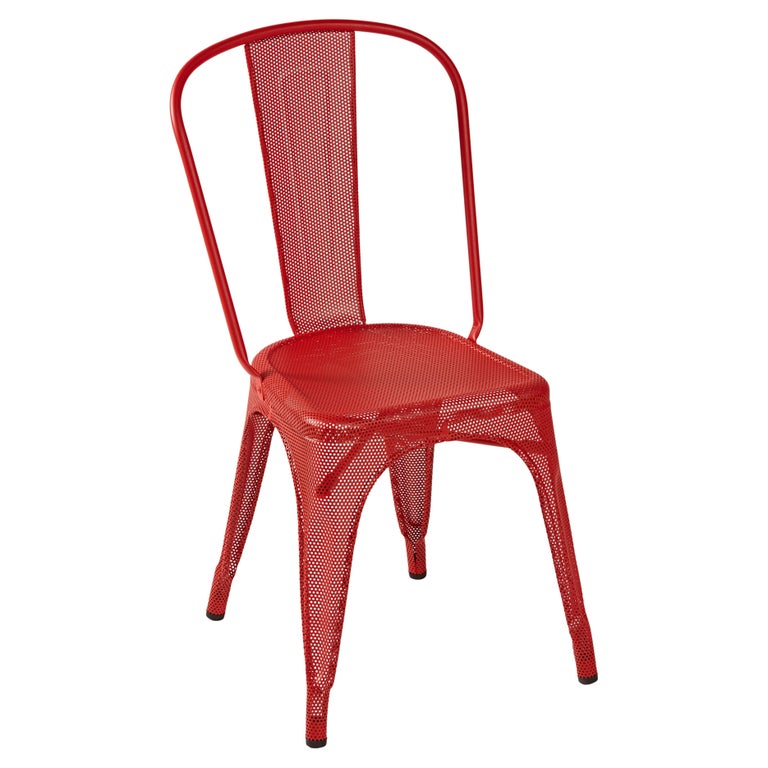 Tolix A Chair Perforated Outdoor Painted in Chili For Sale at 1stDibs
