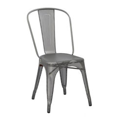 Fauteuil d'extérieur perforé Tolix peint en graphite