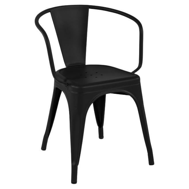 Tolix A56 armchair Indoor Painted in Black For Sale