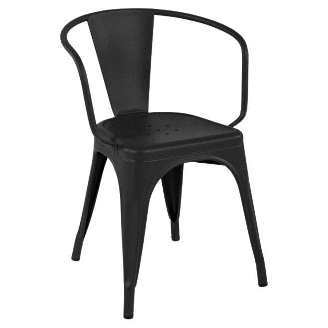 Fauteuil Tolix A56 peint pour l'intérieur en graphite