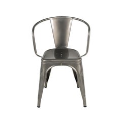 Tolix A56 Poltrona per interni in acciaio grezzo lucido