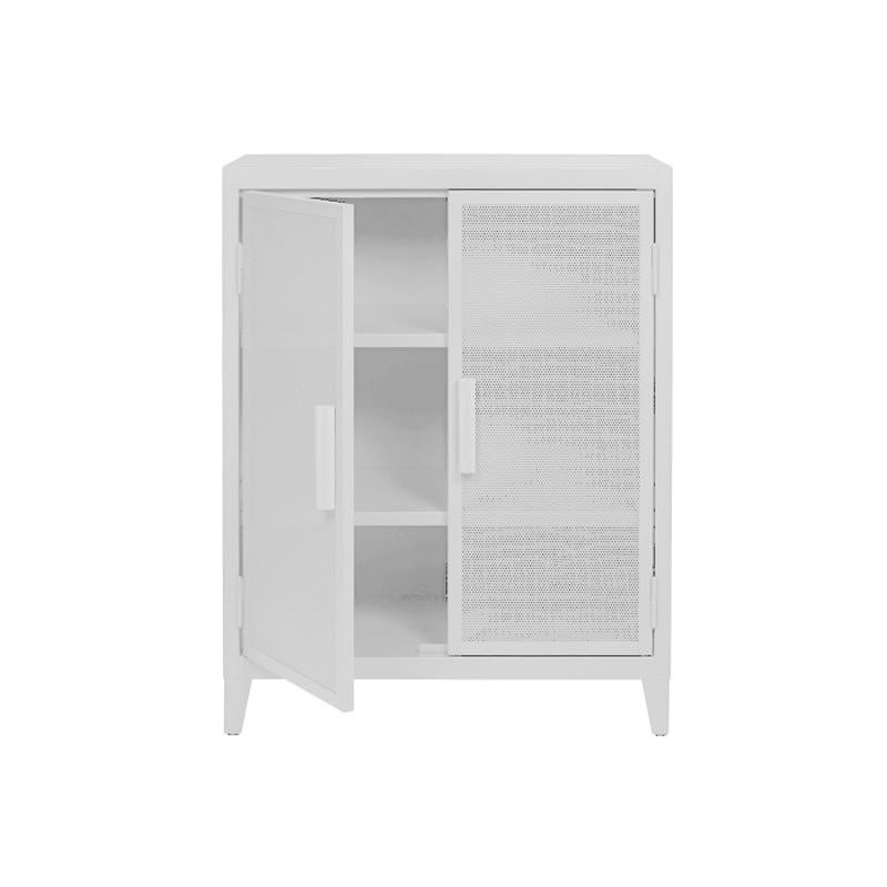 French Tolix B2 Low Locker Perforated Indoor Painted in White For Sale