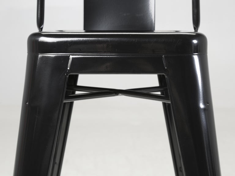 Sgabelli Tolix con schienale basso Coppia (2) Nero Jet lucido Made