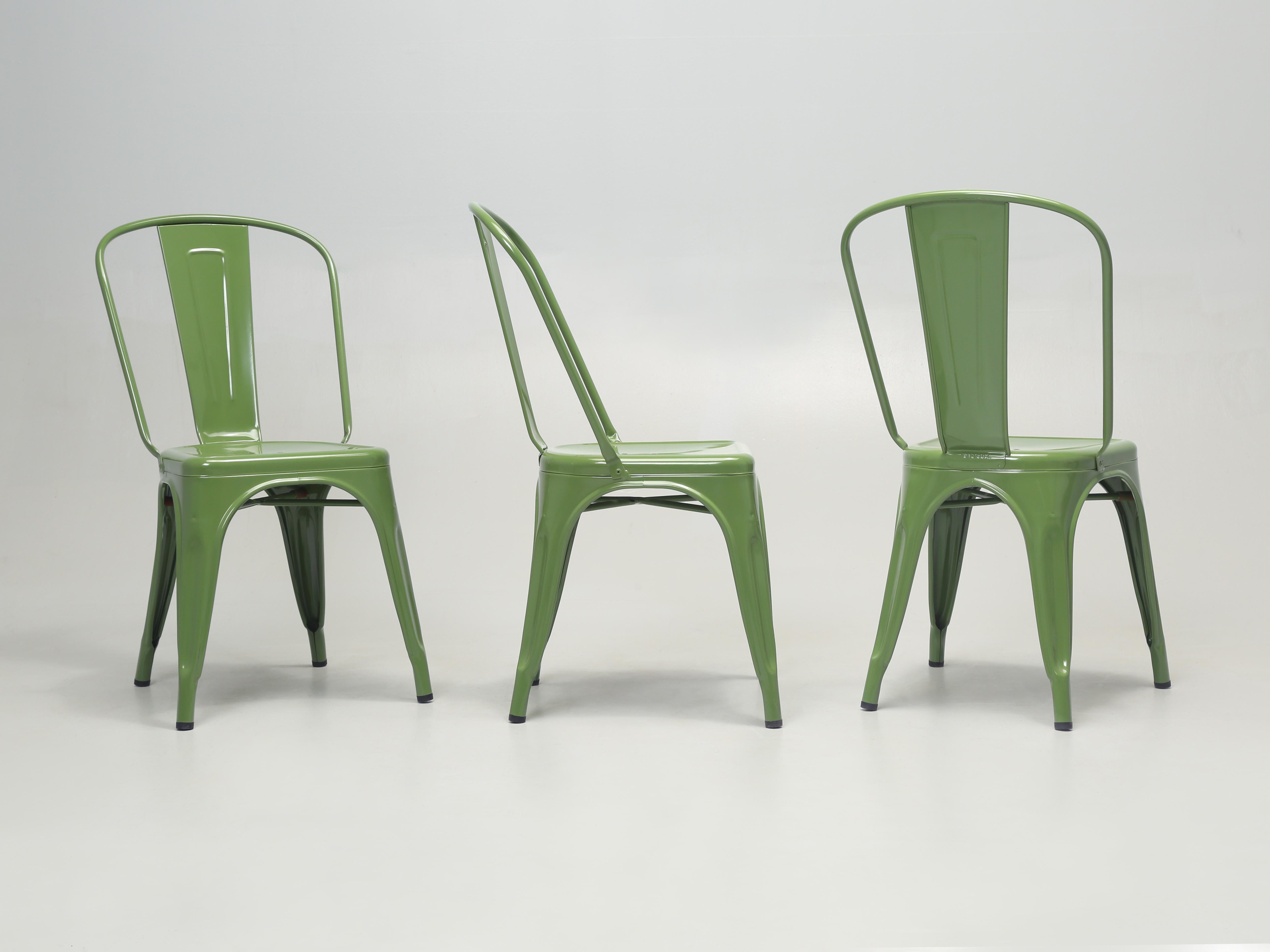 French Tolix Fern Green Original Made in France - Set of (8) Hundreds More Available