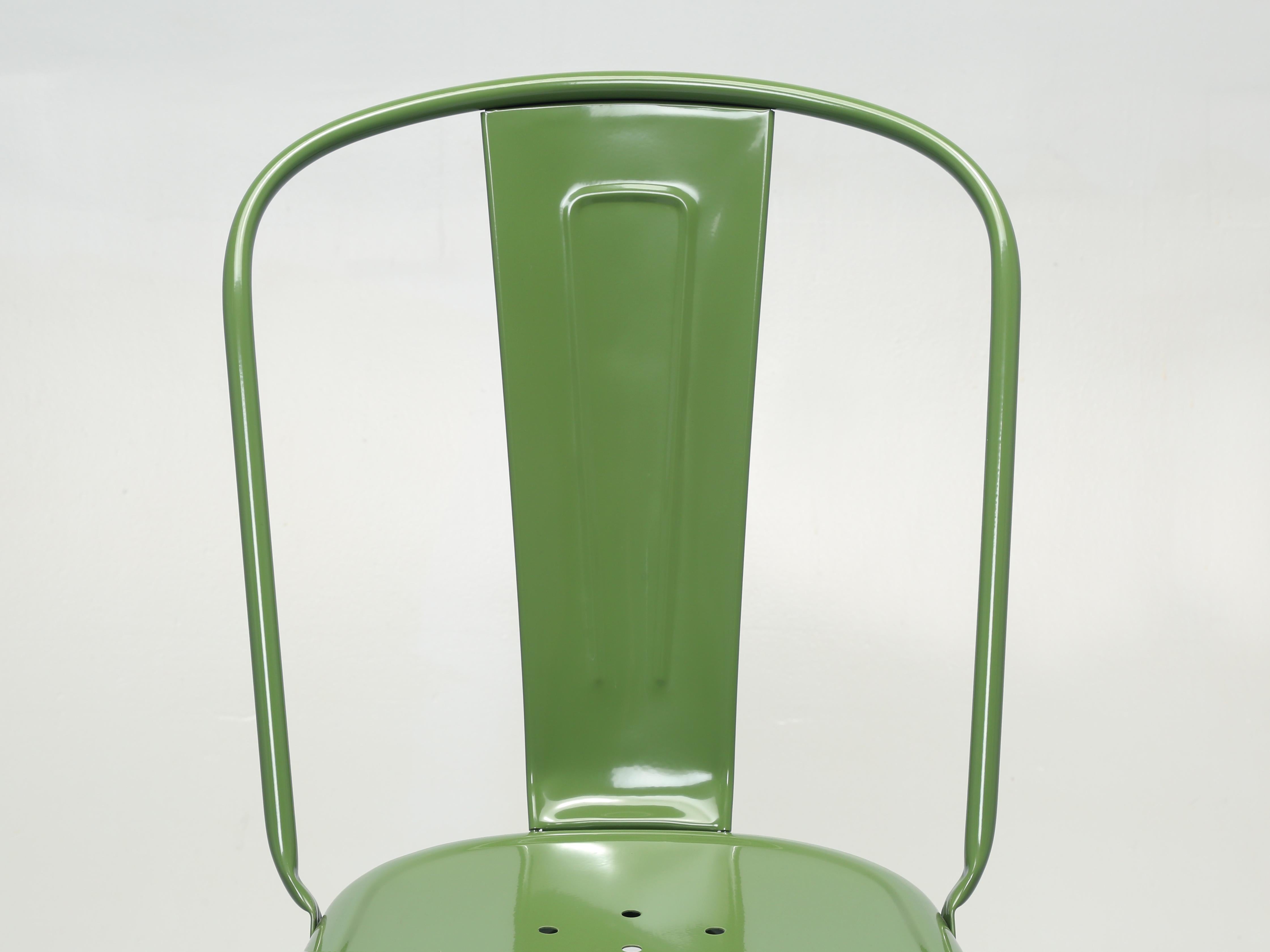Hand-Crafted Tolix Fern Green Original Made in France - Set of (8) Hundreds More Available
