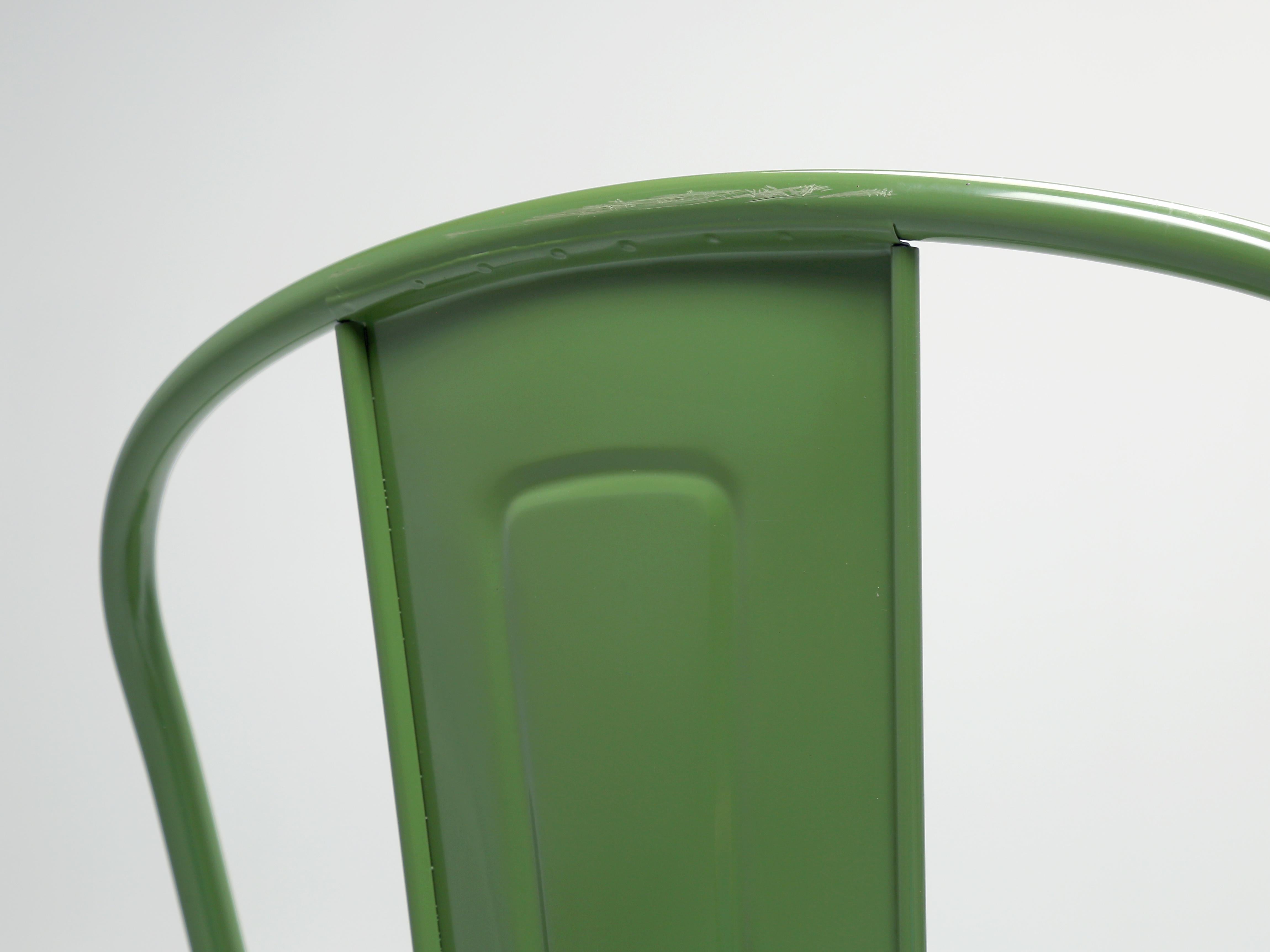 Tolix Fern Green Original Made in France - Set of (8) Hundreds More Available In Good Condition In Chicago, IL