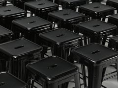 Tolix French Bar Height (42") Stools in Glossy Black - Set of 30 Any Quantity