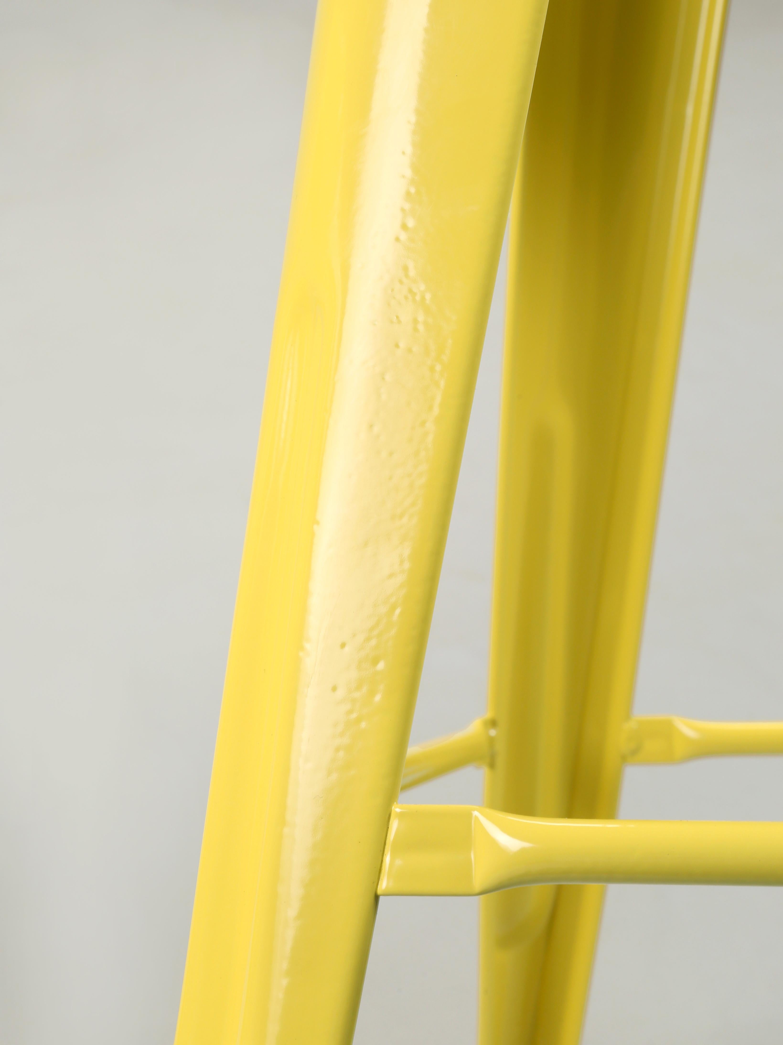 Tolix Genuine Hand-Made in France Pair Counter Height Stools Powdered-Coated For Sale 2