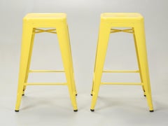 Tolix Genuine Hand-Made in France Pair Counter Height Stools Powdered-Coated