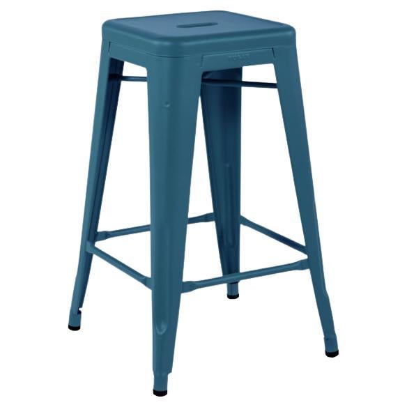 Tolix Stool Indoor Painted in Blueberry For Sale