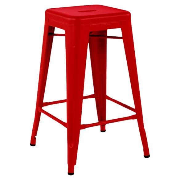 Tolix Stool Indoor Painted in Chili For Sale