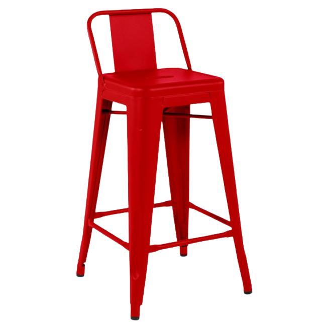 Tolix HPD75 Stool Outdoor Painted MFT in Chili For Sale