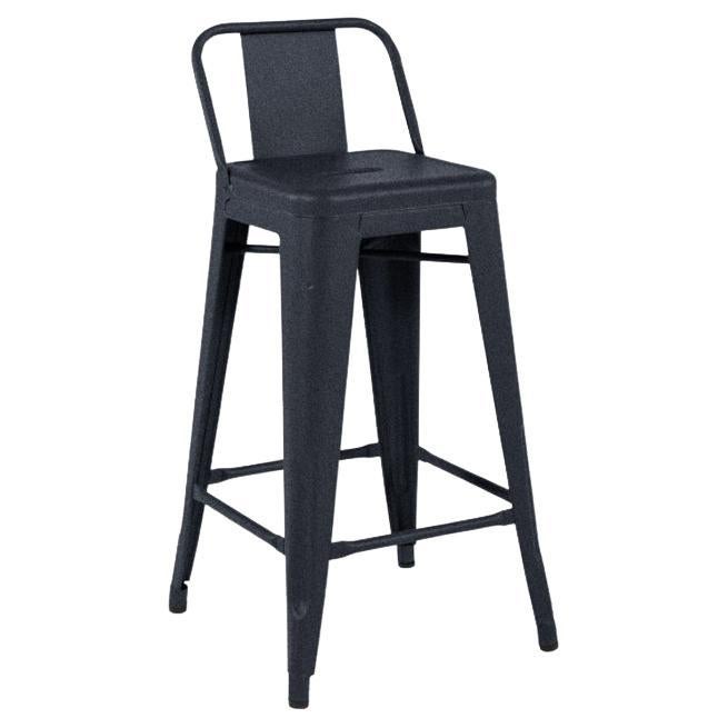 Tolix HPD75 Stool Outdoor Painted MFT in Night Blue For Sale