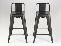Tolix Made in France Counter Height Stool in Matte Charcoal Showroom Samples