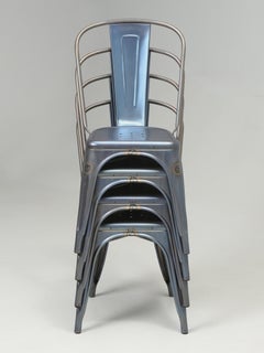 Tolix Made in France chaises en acier bleu-gris Wash set de (4) cents disponibles