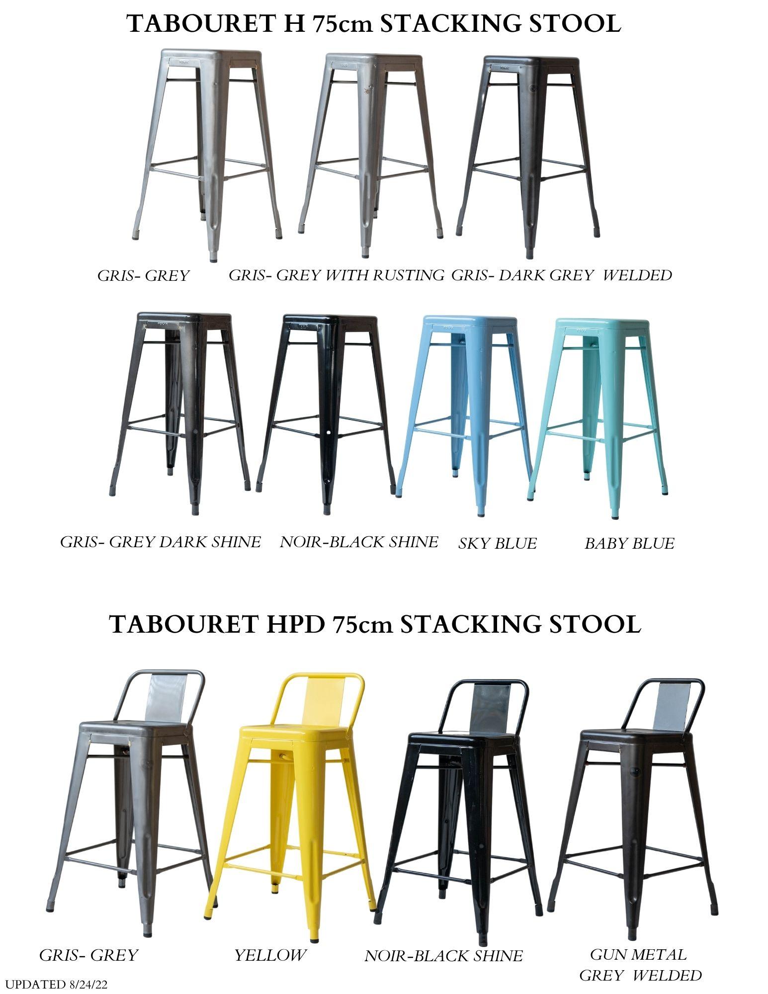 Tolix Made in France Steel Stacking Stools 100's in Stock, Most Colors Available For Sale 1