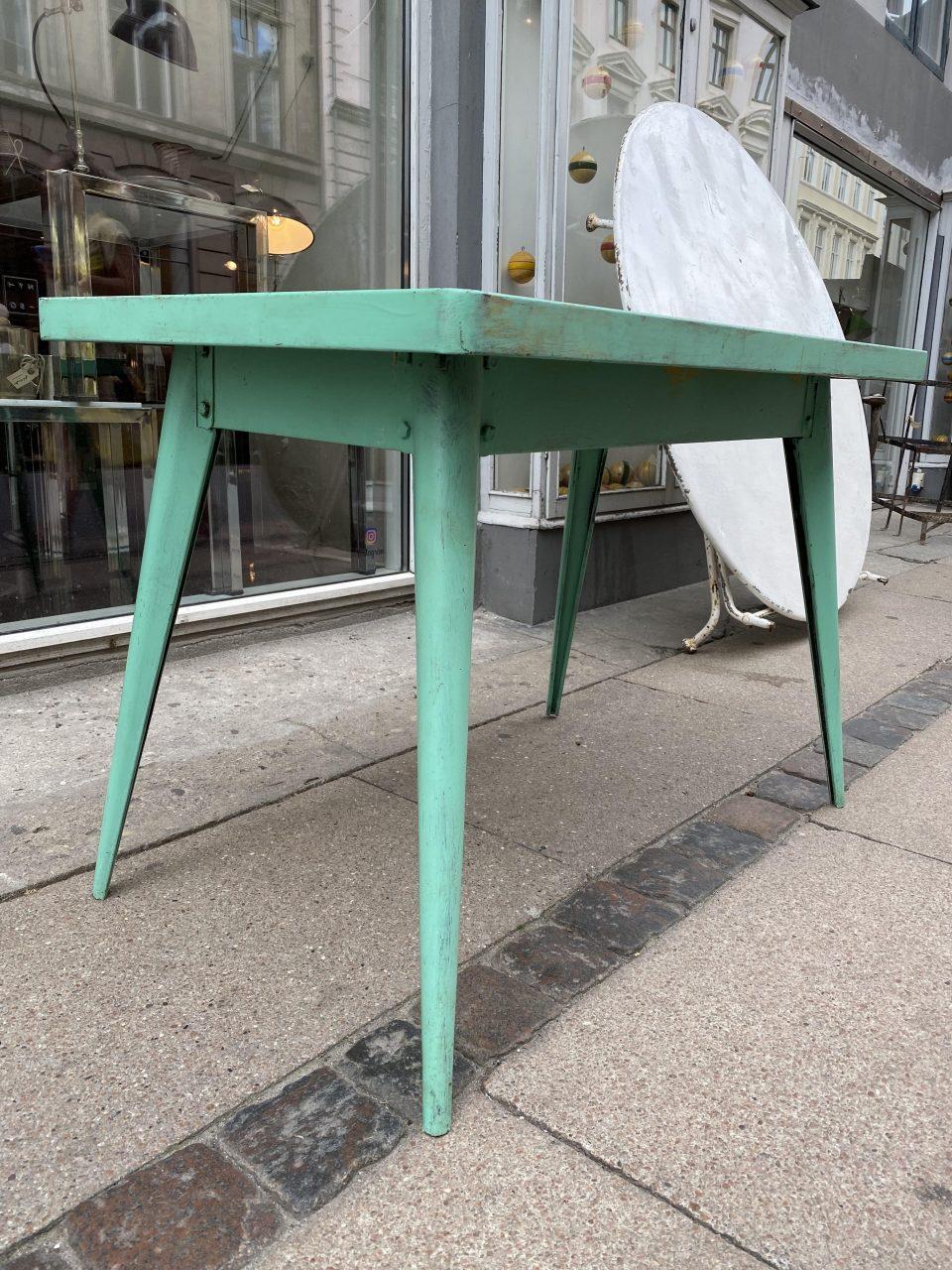 Tolix Metal Table, Blue/Green and Patina In Good Condition For Sale In Copenhagen K, DK
