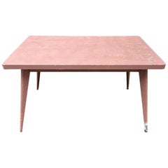 Tolix Metal Table, Pink and Patina