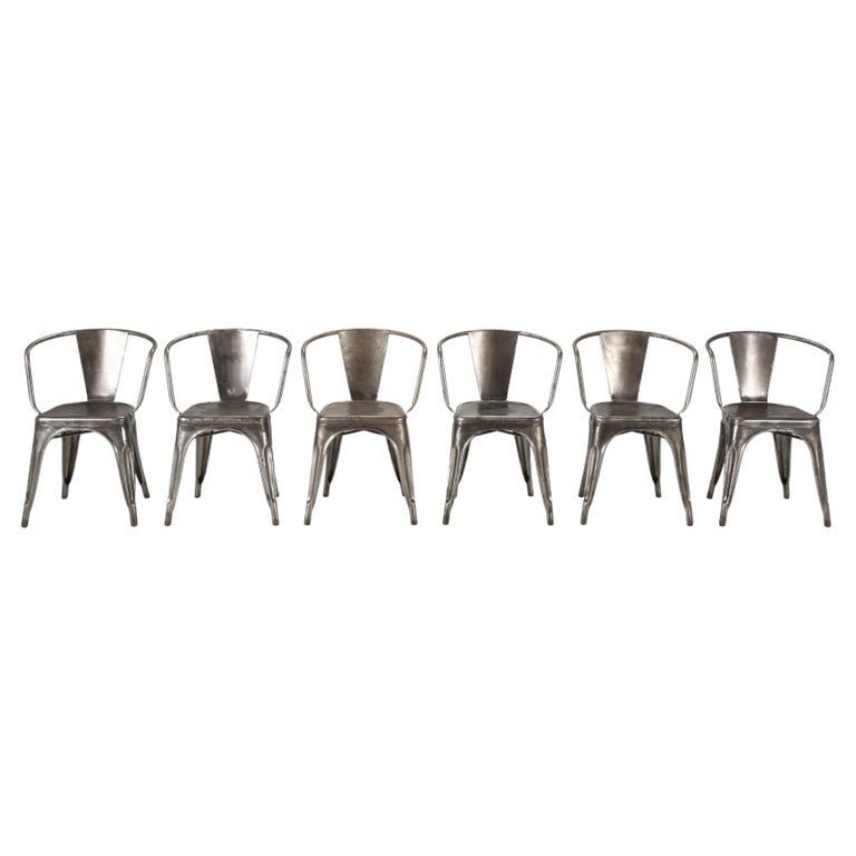 Tolix Stacking Chairs Raw Steel '40' Available, or 100's in Original Paint For Sale at 1stDibs