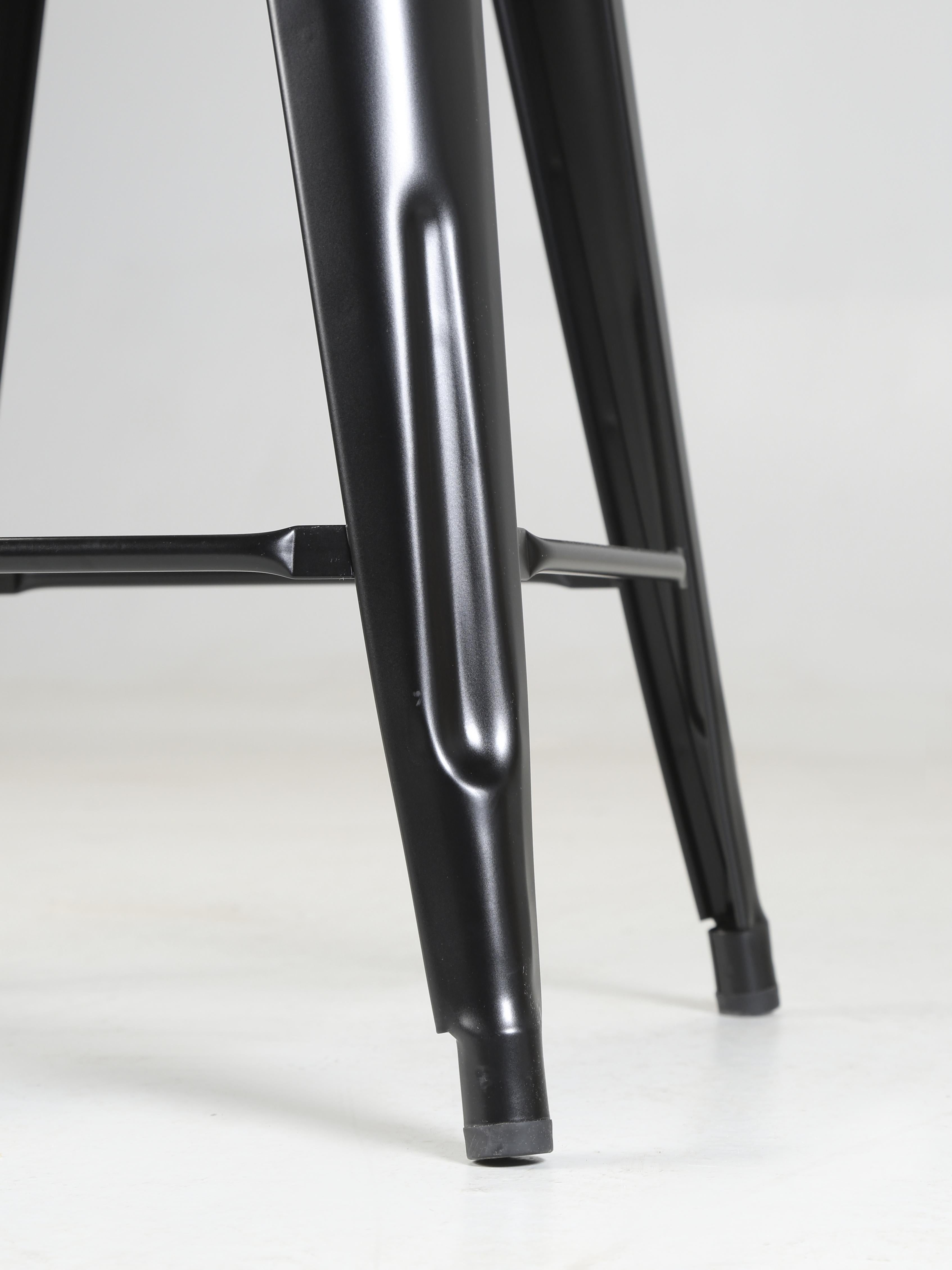Tolix Steel Counter Height Stools in a Powder-Coated Jet Matte Black Finish 4