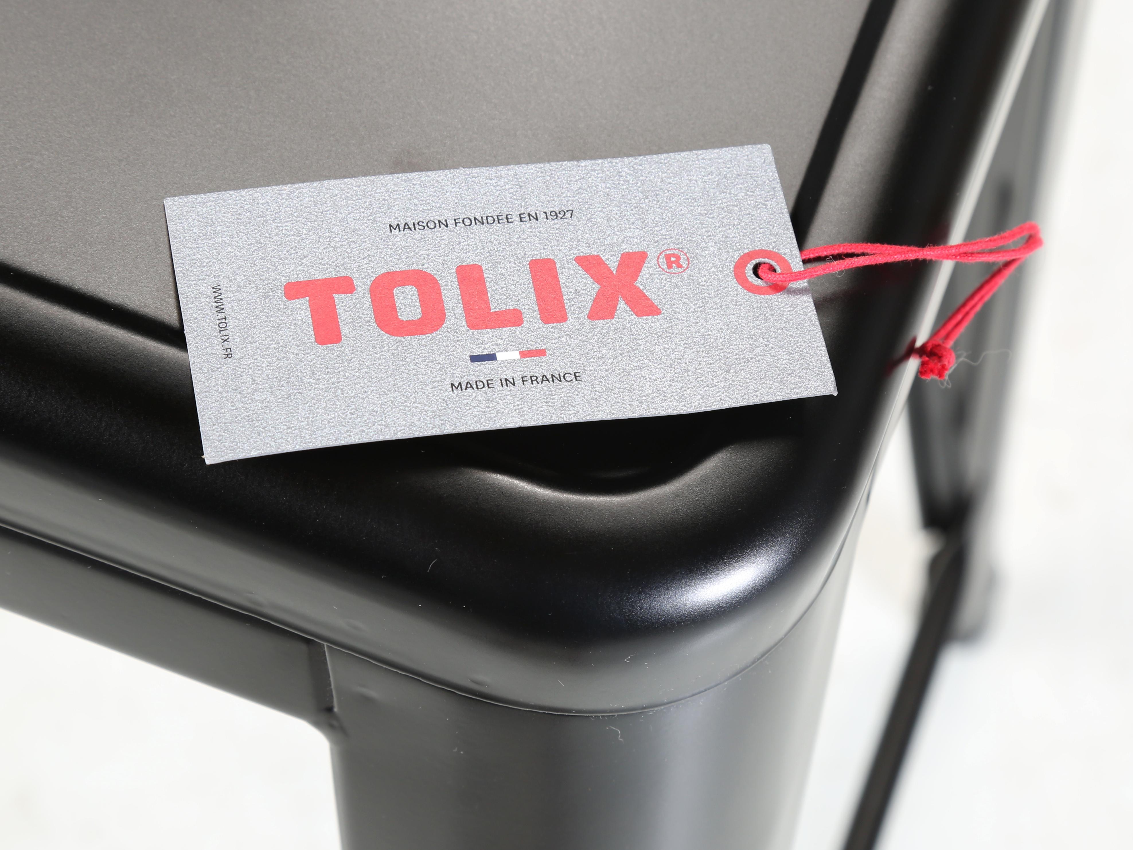 Tolix Steel Counter Height Stools in a Powder-Coated Jet Matte Black Finish 6