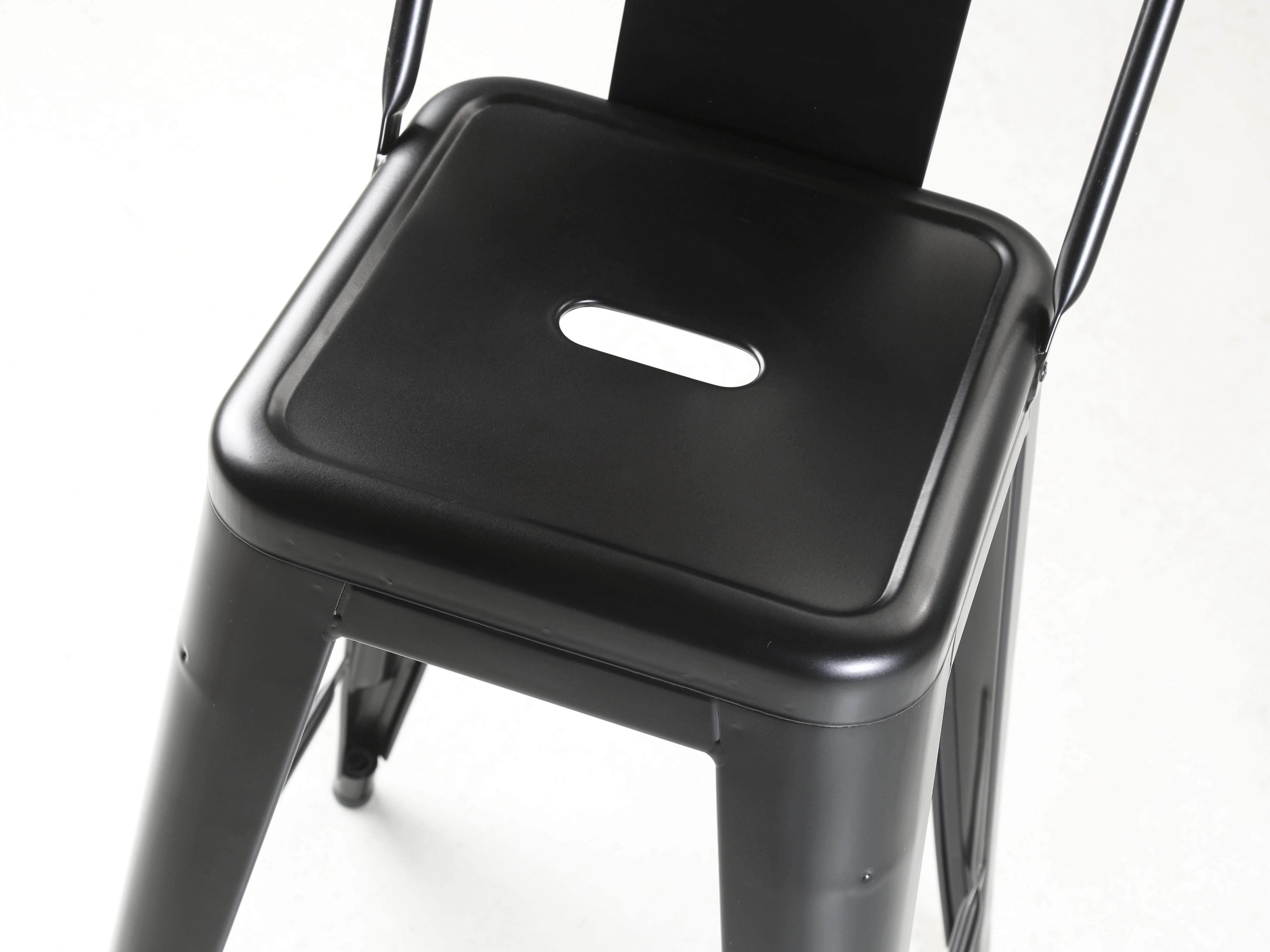 Tolix Steel Counter Height Stools in a Powder-Coated Jet Matte Black Finish 2