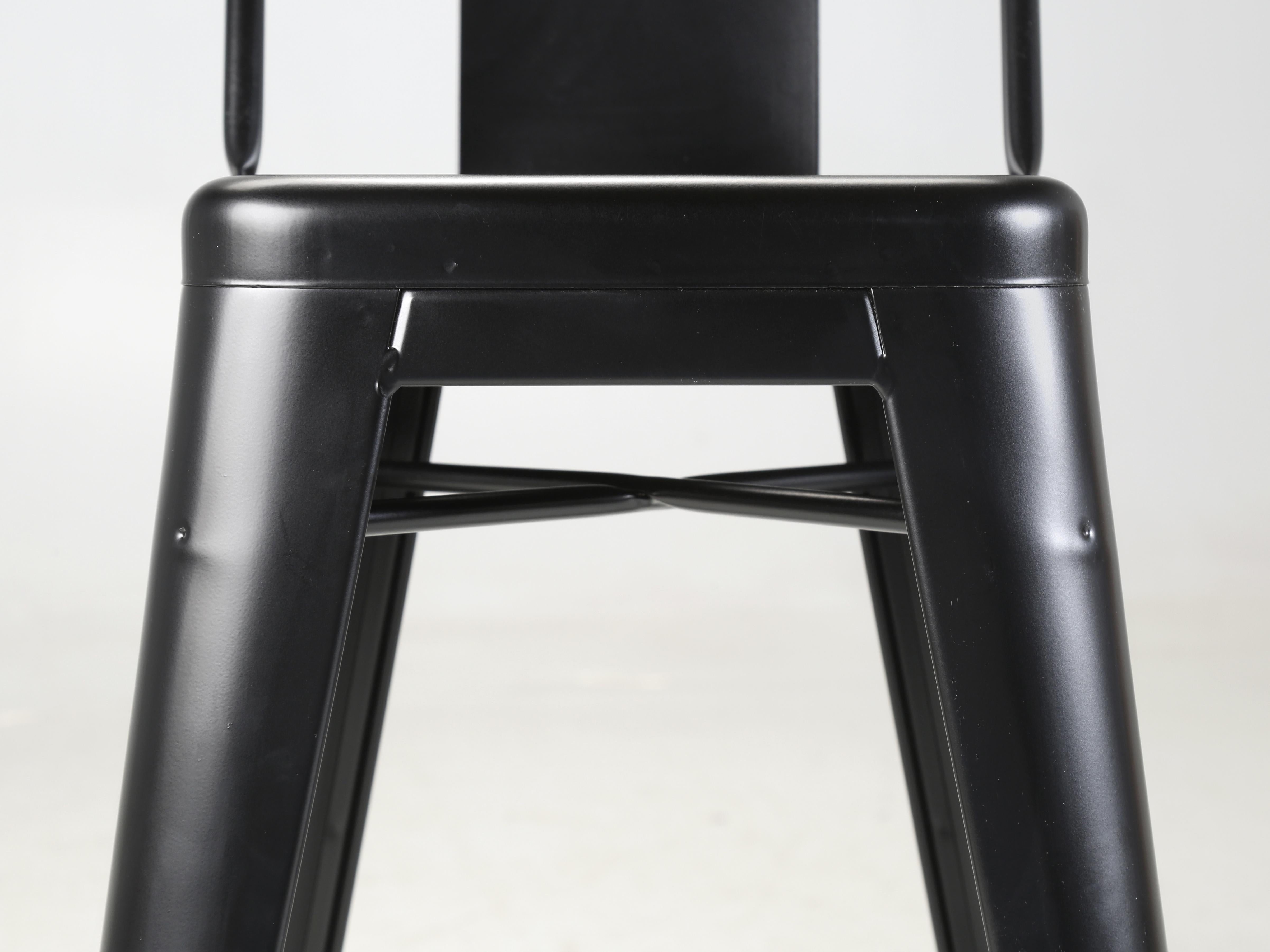 Tolix Steel Counter Height Stools in a Powder-Coated Jet Matte Black Finish 3