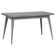 Tolix Steel Small Table Made in France Powder Coated Silver As New Condition